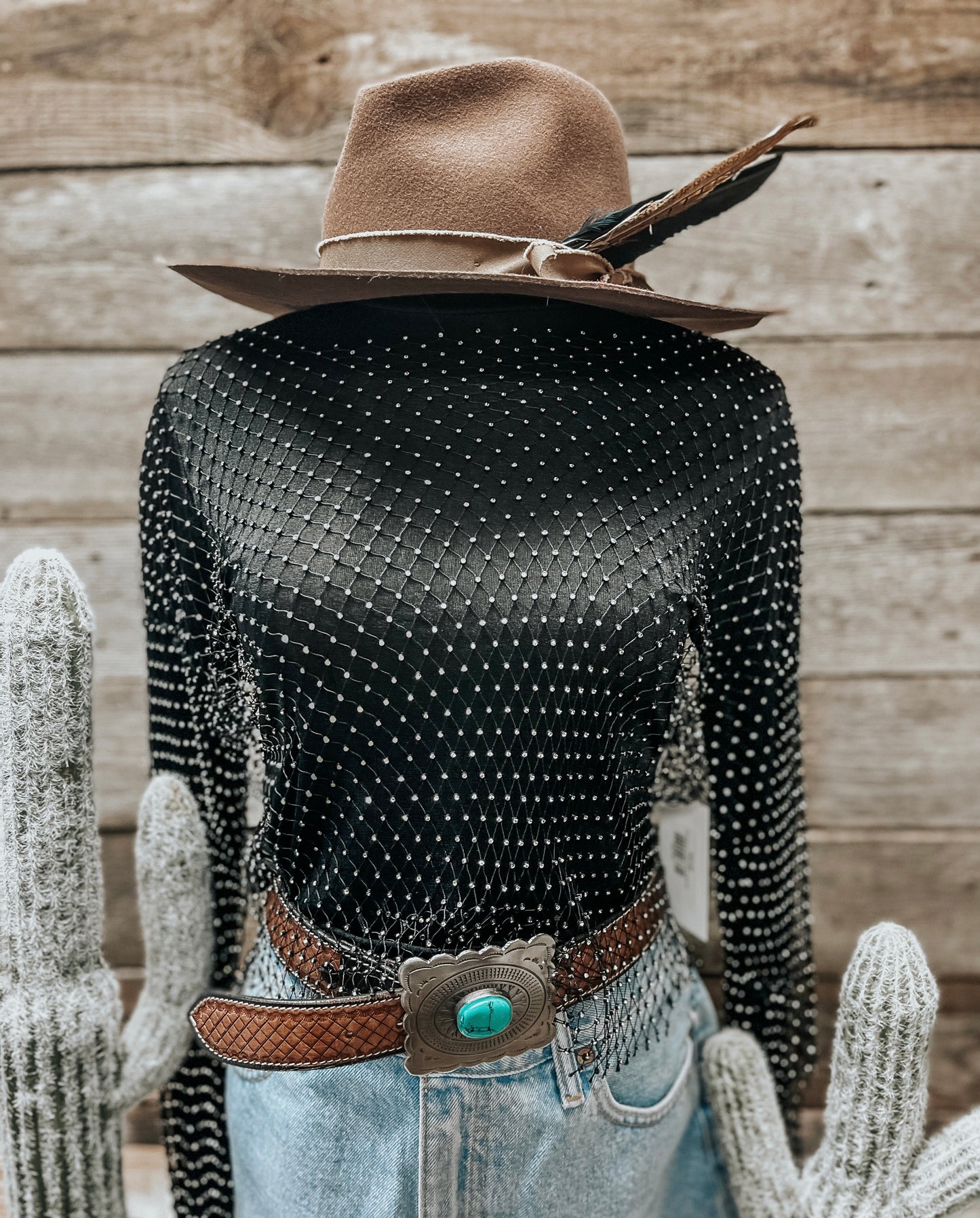 Rhinestone Long Sleeve Top