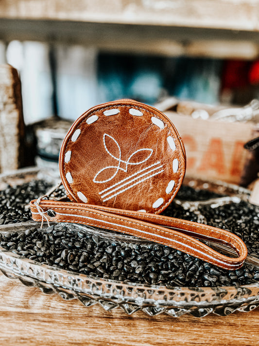 Boot Stitch Wristlet (Tan)