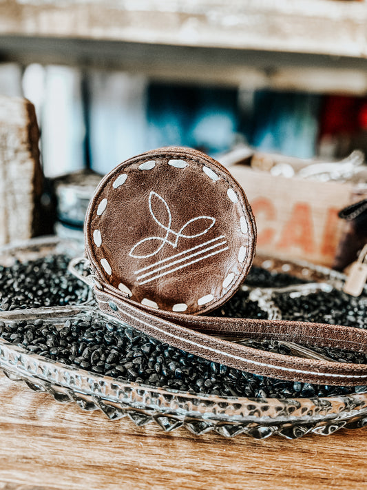 Boot Stitch Wristlet (Brown)