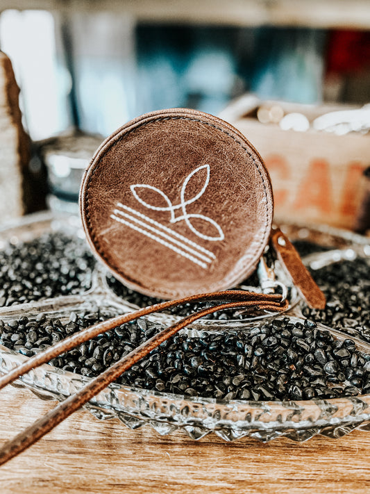Boot Stitch Wristlet (Brown)