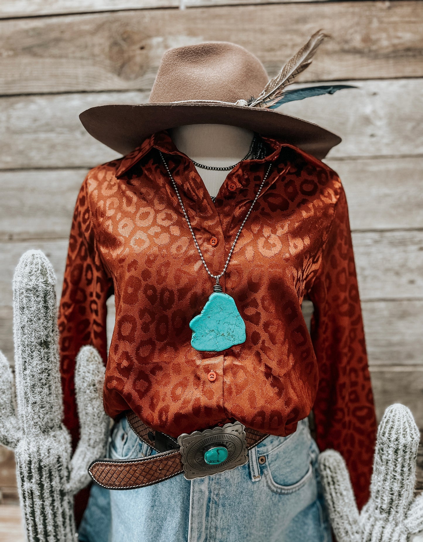 Rust Button Down Blouse